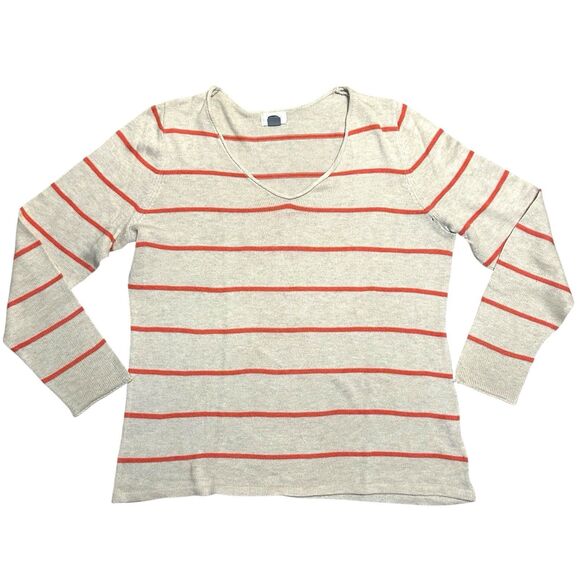 Sweaters Bundle Size L XL Orange White Striped Women's Pullover Winter Fall Cozy - Picture 6 of 9